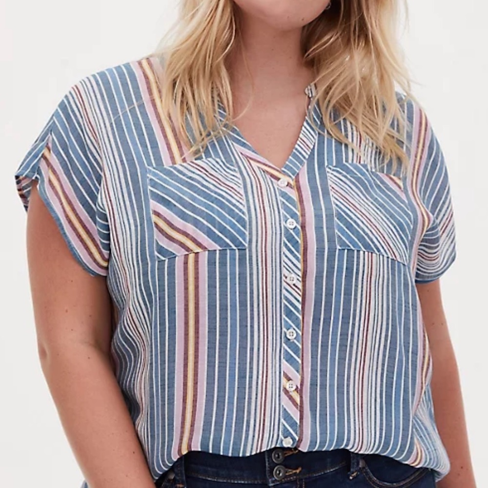 Torrid Lindsay button front dolman striped top 4X plus size